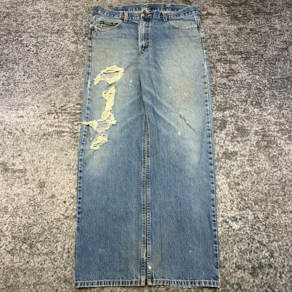Faded Glory Jeans Mens 36x32 Blue Distressed Relaxed Fit Vintage Y2K